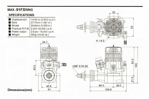 O.S.%20MAX%2091FX%20Ring%20Nitro%20Motor%20(Egzos%20Hariç)