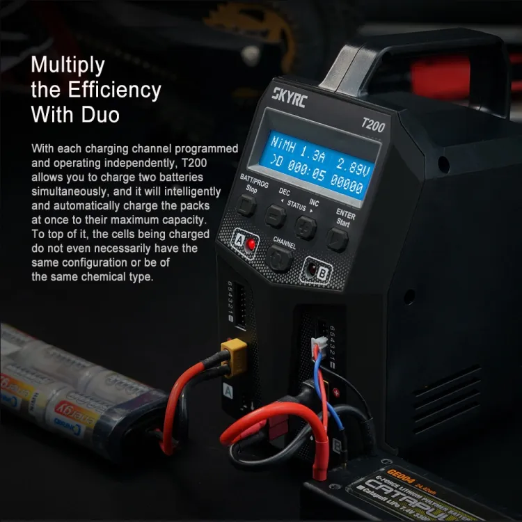 SkyRC T200 Dual Balance Charger 2x100w AC/DC - 12 A Charge