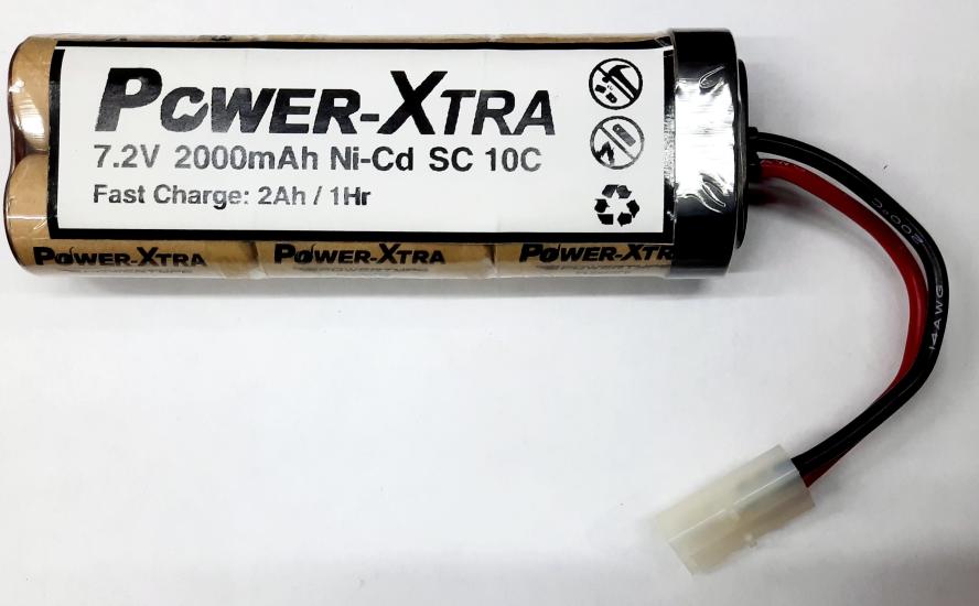 Power-Xtra 7.2v 2000 mAh Ni-cd Chargeable battery with tamiya Socket