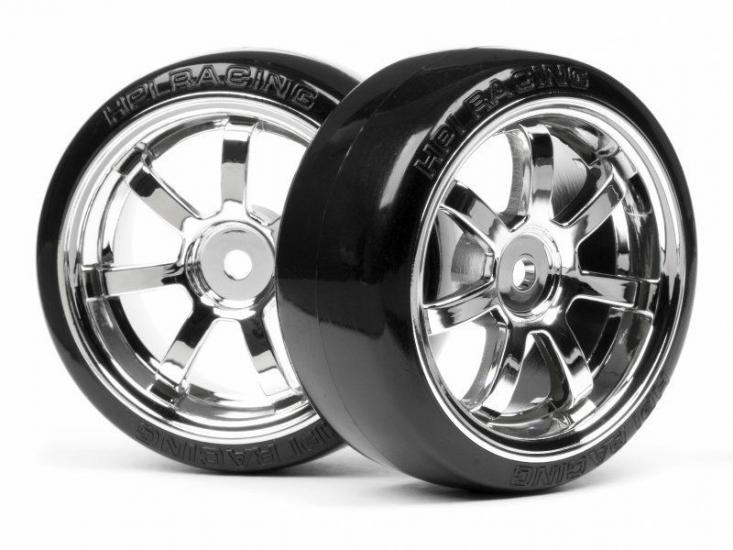 HPI RACING 4739 T-DRIFT TIRE 26mm RAYS 57S Pro Wheel Chrome