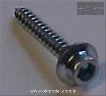 Allen Başlı Uzun Servo Vidası-20 Adet 2.6x16mm Servo Screw with 2mm Hex