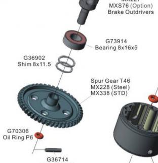 CEN Spur Gear T46 (Matrix 1/8 SC, TR3 ve Matrix R3E İçin)