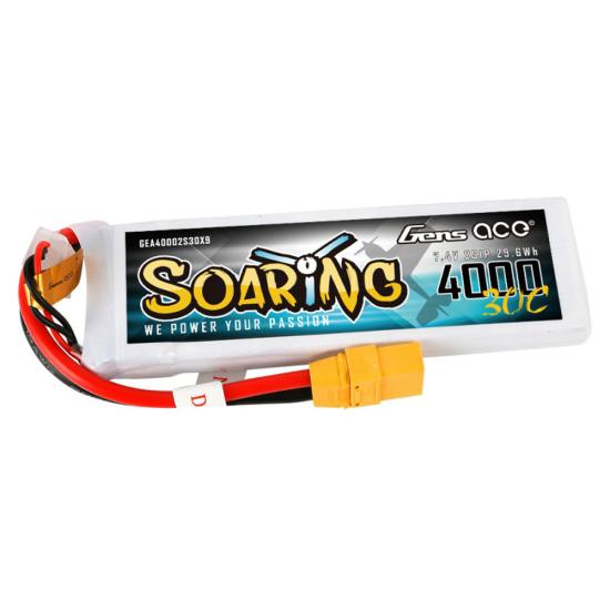 4000mAh 7.4V 30C 2S1P Soaring  LiPo Battery